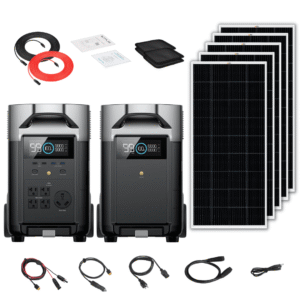EcoFlow DELTA Pro With Extra Battery 7200Wh 3600W Solar Generator + 200W Rigid Monocrystalline Solar Panels Kit