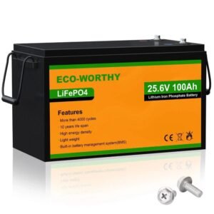 ECO-WORTHY 24V 100Ah Lithium Iron Phosphate Battery