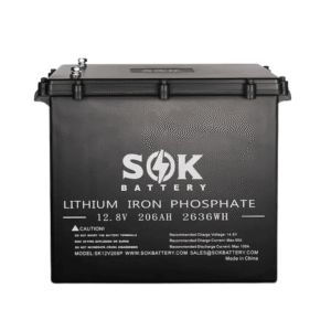 SOK Battery 12V 206Ah LiFePO4 Marine Grade Battery